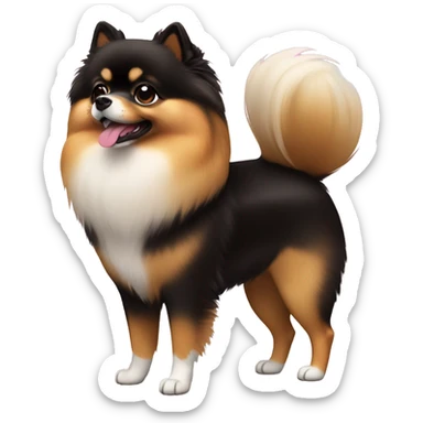  Pomeranian dog show Black and Tan full body sticker