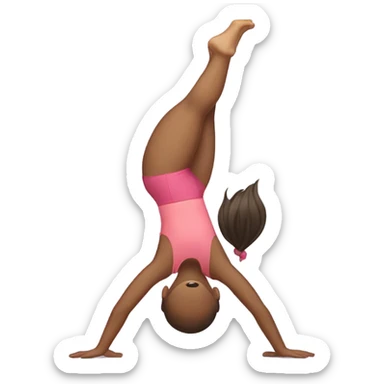 Girl doing a handstand with one hand also a split sticker