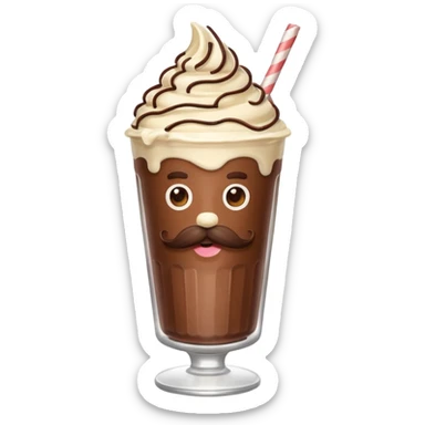 milkshake with mustache sticker