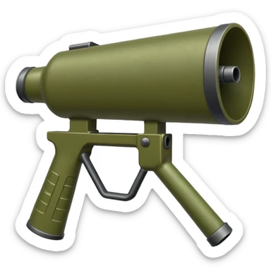 olive colored two-handled bazooka sticker