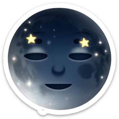 pretty moon with sparkles (no faces) sticker