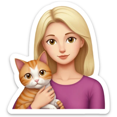 Mother and daughter and cat sticker
