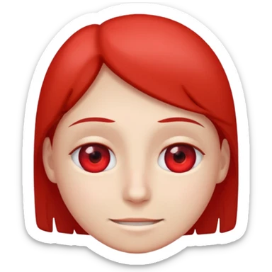 Red eyes smiling looking tired  sticker