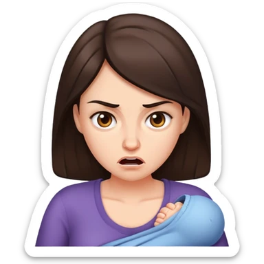 Brunette with Postpartum rage sticker