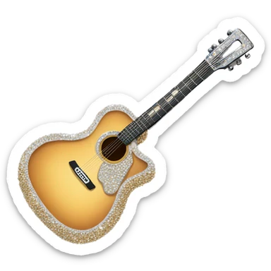 Bedazzled acoustic guitar sticker