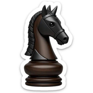 black chess pieces, knight piece sticker