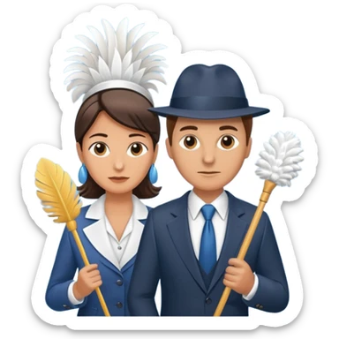 Ein Detektiv interviewt eine Putzfrau sticker