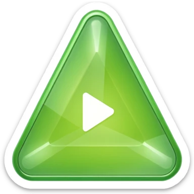 All solid Light green triangle play button  sticker