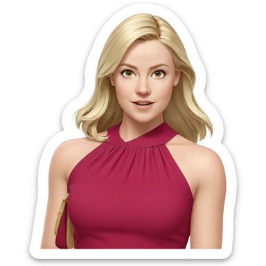 blonde girl in white dress sticker