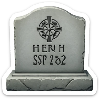 ein Grabstein mit: Hier ruht die SVP 1971 - 2025 sticker