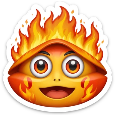 Calabera con fuego en los ojos sticker