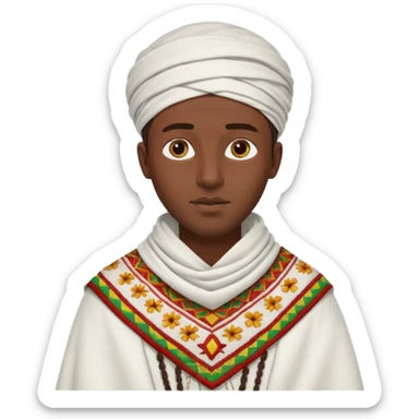 Ethiopian man in traditional clothing sticker