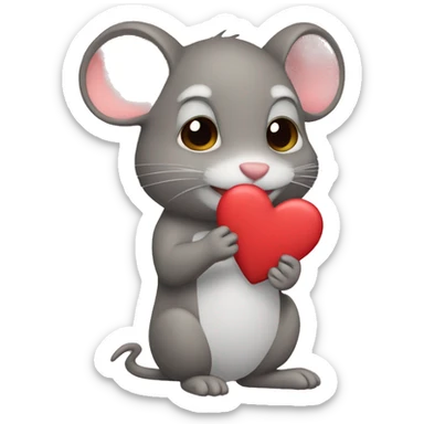 Ratita con corazones sticker