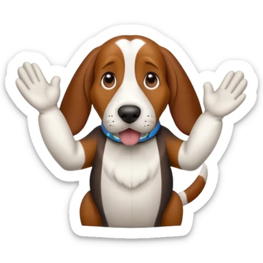 bassethound clapping animated paws sticker