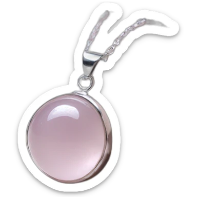 rose quartz silver necklace with chain sticker