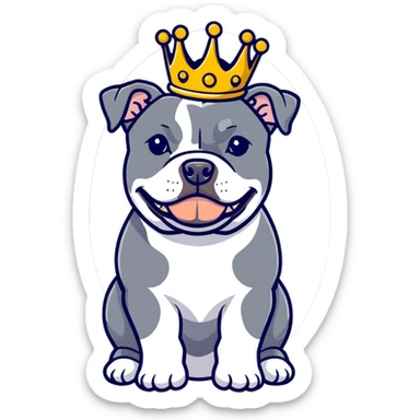 American bully with crown  sticker
