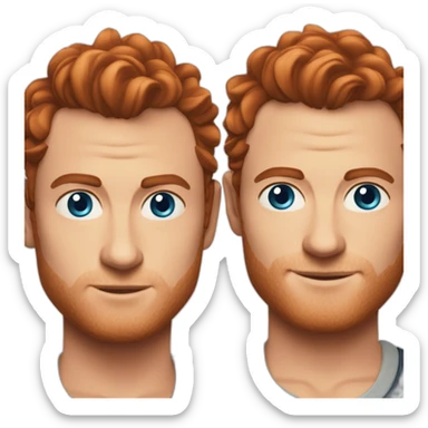 Jude law blue eyes combed back slickly red hair sticker