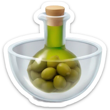 olive oil in a clear bowl sticker