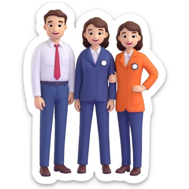 a pair of working parents sticker