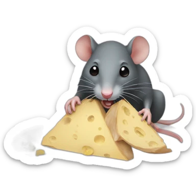 rat eating another rat sticker