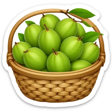A small basket of guava fruits sticker