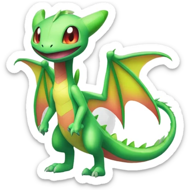 Full body cute edgy shiny colorful Flygon-Scyther-grovyle sticker