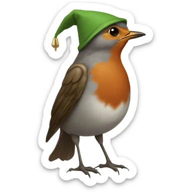 European robin with hood sticker