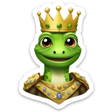 a gecko as an King sticker