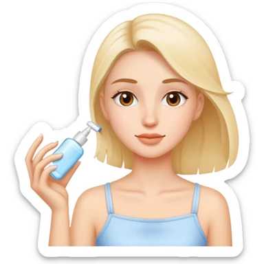 Girl doing her skincare sticker