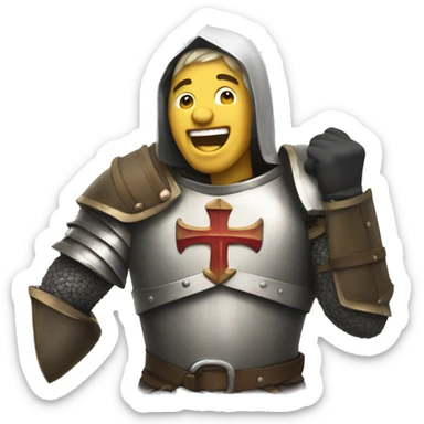 A crusader laughing out loud sticker