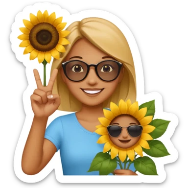 sonnenblumenstrauch mit ok zeichen sticker