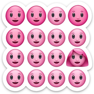 Pink emojis sticker