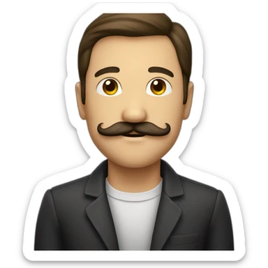 Homme avec une moustache carré sticker