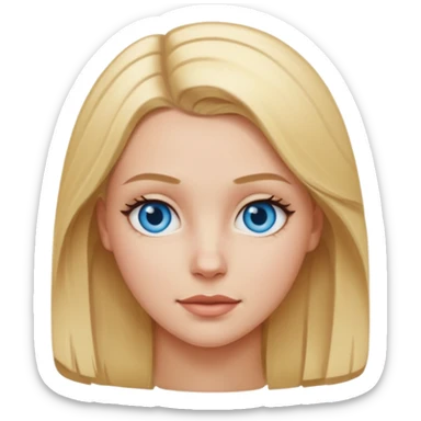 white girl with blond middle part sticker