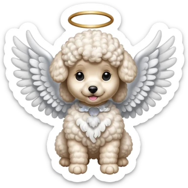 A really cute poodle with angel wings  sticker