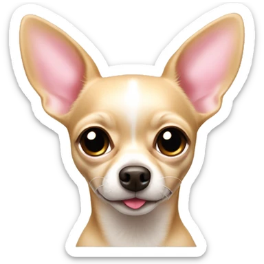 beige chihuahua with pink nose sticker