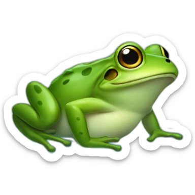 Frog in pond farting bubbles and gas sticker