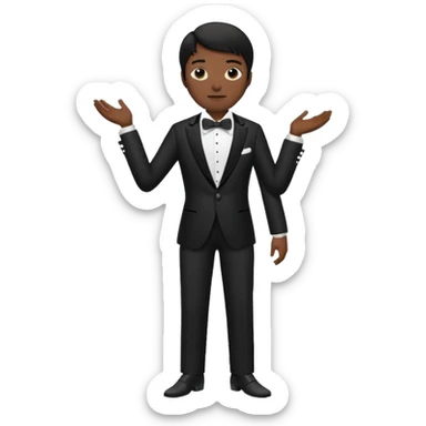 Chico moreno, pelo negro, smoking cuerpo entero sticker