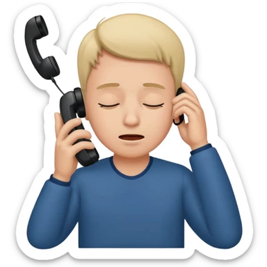 Falling asleep on the phone sticker