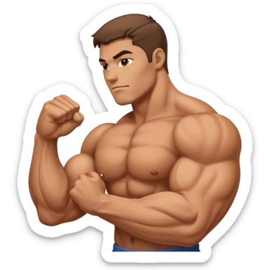 big muscular arm, fist to shoulder view sticker