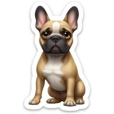 Frenchie standing and looking at viewer sticker