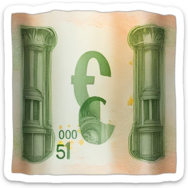 euro banknote sticker