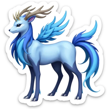 Xerneas-Suicune-Fakémon-hybrid-creature (full body)  sticker