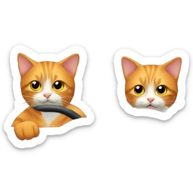 Two orange cats driving sticker