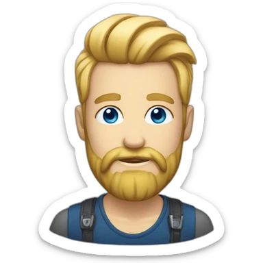 undercut with long blonde beard and blue eyes sticker