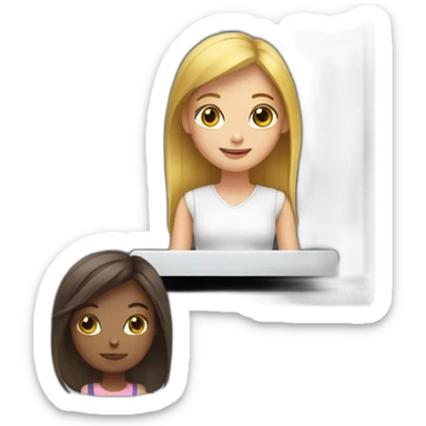 girl on the computer monitor sticker