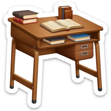 brown school desk sticker