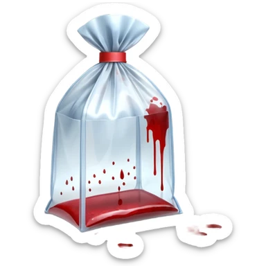 3D render ofForensic Evidence inside a clear plastic evidence bag, sterile lighting, forensic crime scene aesthetic, plastic reflection. sticker