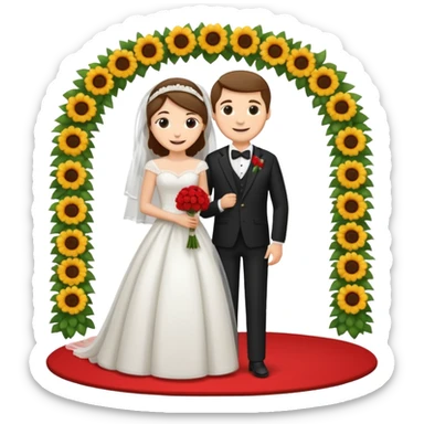 bride and groom in wedding setup sticker