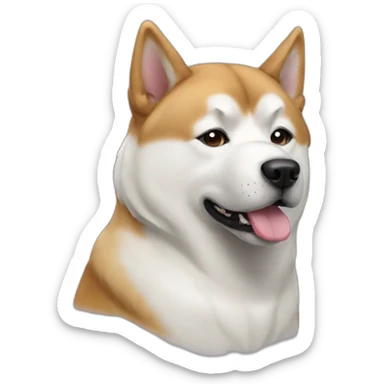 Dog akita inu white sticker
